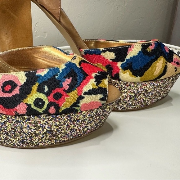 Steve Madden Jillyy Cognac Leather Platform Heels Size 8.5M - Picture 2 of 6